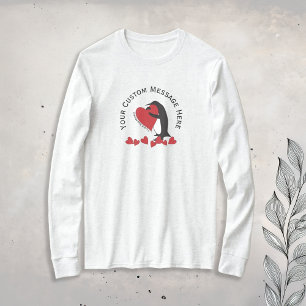 I Love You More! Cute Penguin and Red Heart T-Shirt