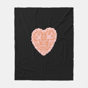 I Love You More Heart Graphic Style  Fleece Blanket