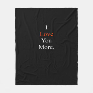 I Love You More Minimal Design Fleece Blanket