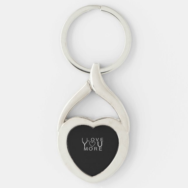 I Love You More Minimal Design  Key Ring (Front)