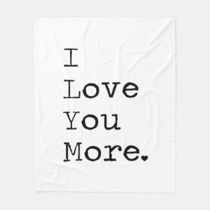 I Love You More Minimal Love Design  Fleece Blanket