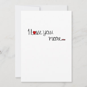 I Love You More Red Hearts Typography Design  Holiday Card