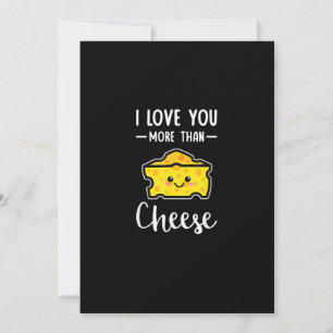 I Love You More Than Cheese Funny Kawaii Valentine Holiday Card