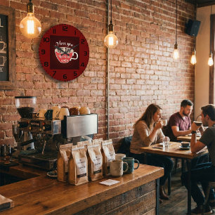 I Love You More Than Coffee Funny Quote Large Clock