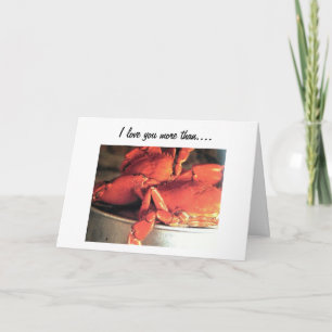 "I LOVE YOU MORE THAN CRABS" LOVE CARD