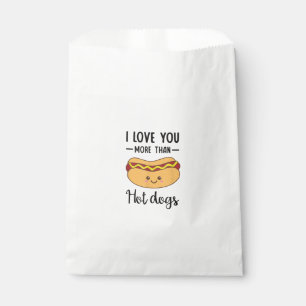 I Love You More Than Hot Dogs Funny Sausage Pun  Favour Bags