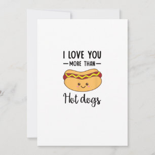 I Love You More Than Hot Dogs Funny Sausage Pun  Holiday Card
