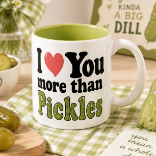 I Love You More Than Pickles Two-Tone Coffee Mug