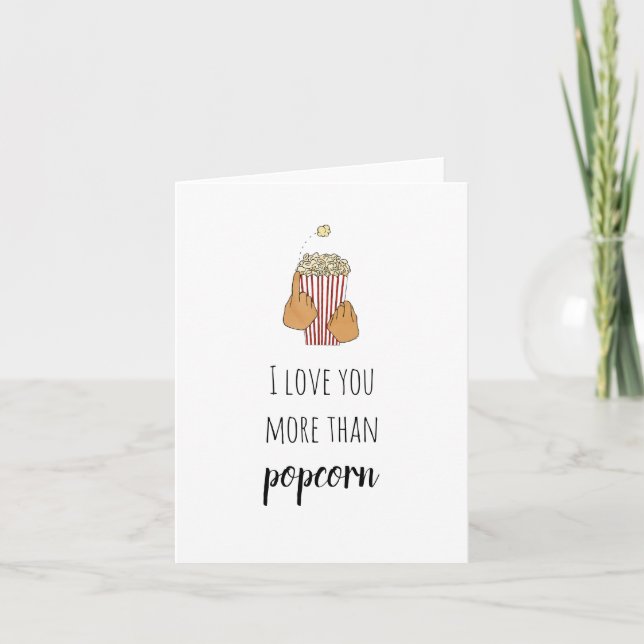 I Love You More Than Popcorn ASL Card (Front)