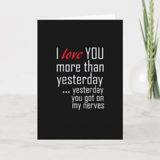 I Love You More Than Yesterday Romantic Design Card
