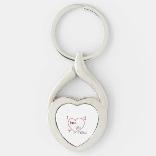 I Love You More With Big Heart Romantic Style  Key Ring