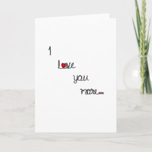 I Love You More With Red Hearts Romantic Design  Card
