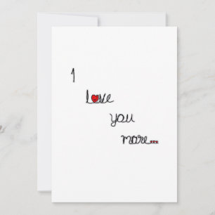 I Love You More With Red Hearts Romantic Design  Holiday Card