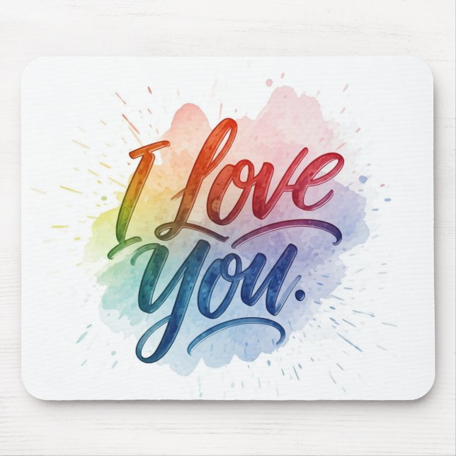 I Love You  Mouse Pad (Front)