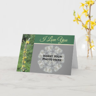 I Love You Mullein Flower Personalised Photo Card
