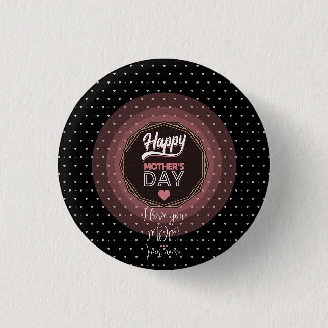 I love you mum 3 cm round badge (Front)
