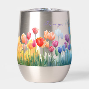 I love you Mum Colourful Tulips