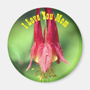 I Love You Mum Columbine Flower Magnet