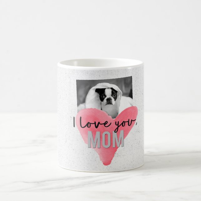 I Love You Mum Custom Photo Heart Mug (Center)