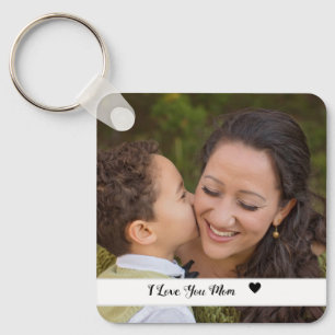 I Love you mum custom photo keychain mother's day,