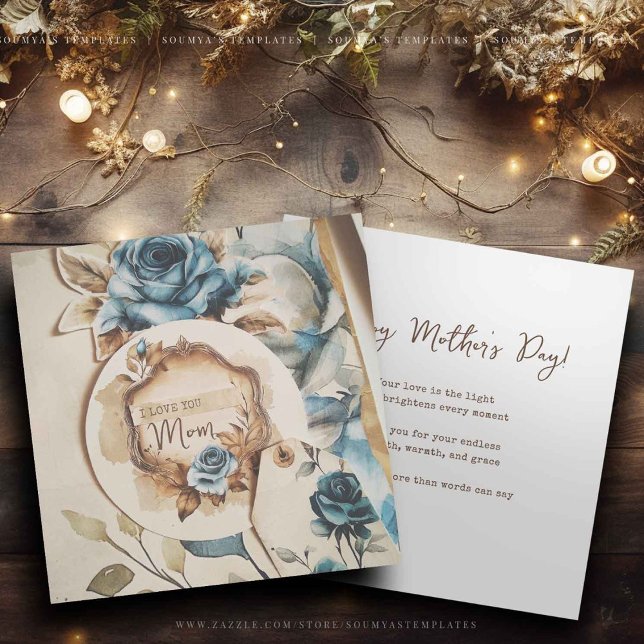 I Love You Mum Customisable Name Holiday Card (Creator Uploaded)