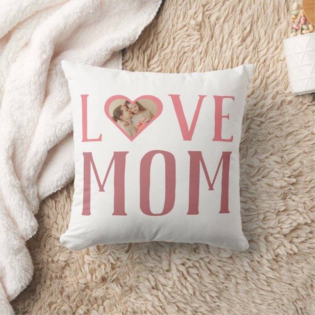 I Love You Mum | Cute 1 Photo Happy Mothers Day  Cushion (Blanket)