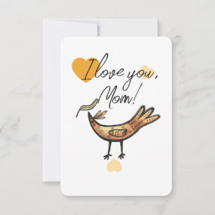  I love you Mum elegant  Thank You Card