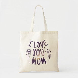 I Love You Mum Floral Mothers Day Gift Ideas Tote Bag
