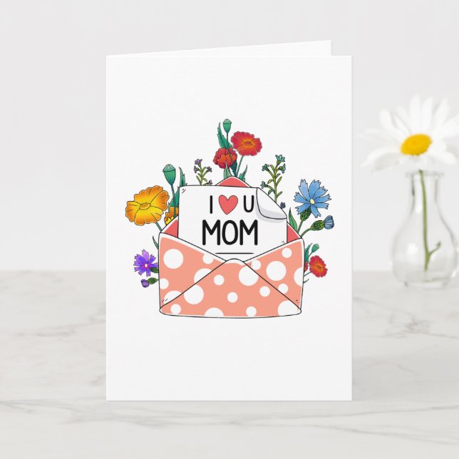 I Love You Mum Happy Mother's Day Card (Small Plant)