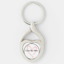 I Love You Mum Heart  Keychain