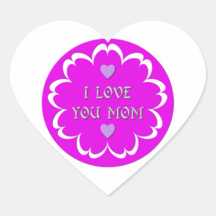 I love you mum heart sticker