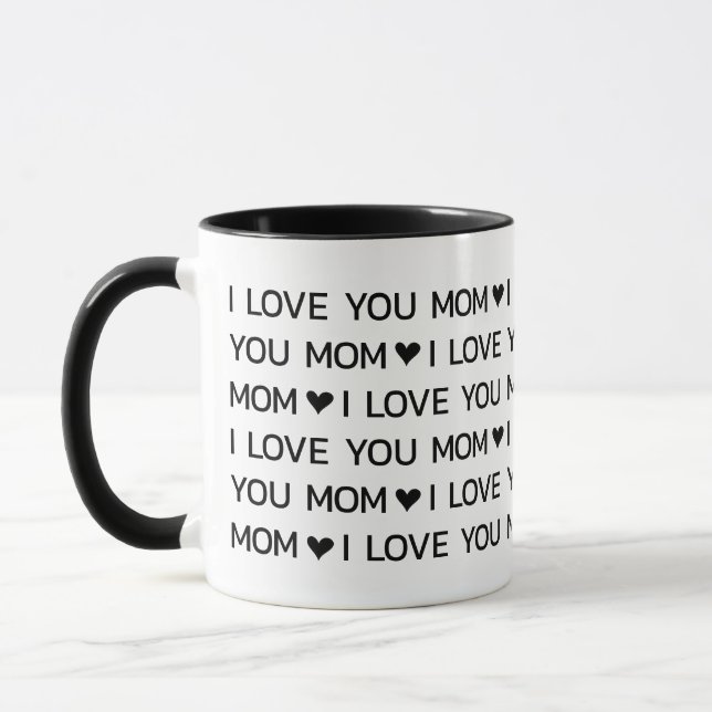 I Love You Mum Hearts Mug (Left)