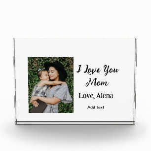 I love you mum mother's day elegant add photo text block