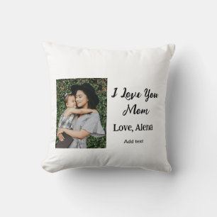 I love you mum mother's day elegant add photo text cushion