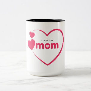 I Love You Mum, Mother's Day Gift, For Mum  Two-Tone Coffee Mug