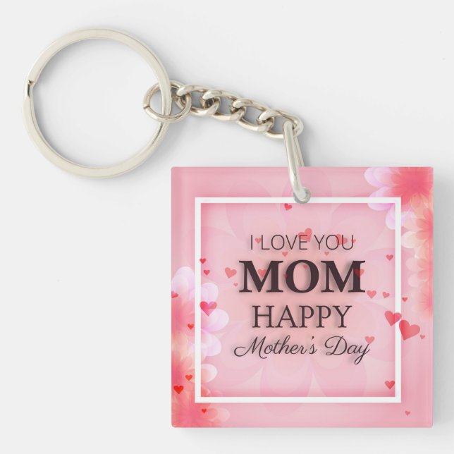 I Love You Mum Mother's Day Keychain (Front)