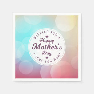 I Love You Mum Mother's Day Napkin