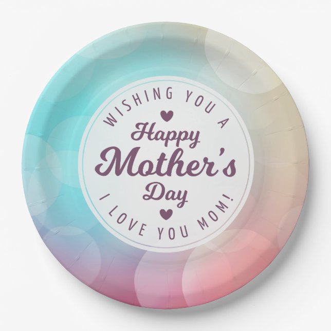 I Love You Mum Mother's Day | Paper Plate (Front)
