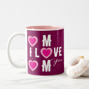 I Love You Mum, Mother's Day,Special occasions Two-Tone Coffee Mug