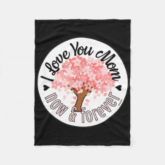 I Love You Mum - Now And Forever Pink Tree Modern Fleece Blanket