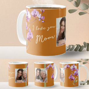 I Love You Mum Orange Orchid Photo Frame Coffee Mug