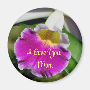 I Love You Mum Orchid Flower Magnet