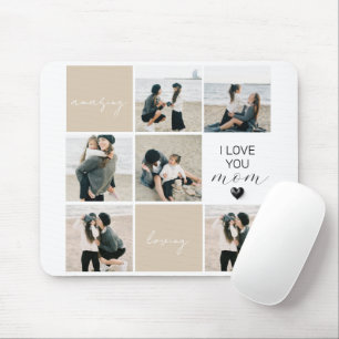I Love You Mum   Photo Collage   Mocha Mouse Pad