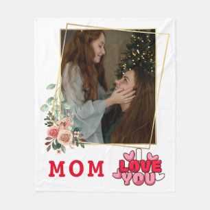 I Love You Mum Photo Fleece Blanket