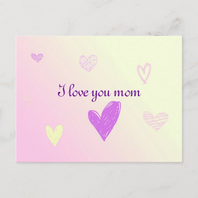 I love you mum postcard (Front)