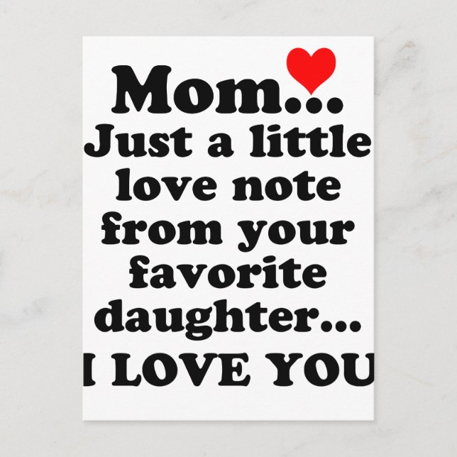 i love you mum postcard (Front)