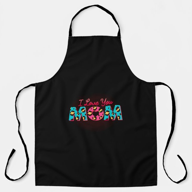 I love you mum Sublimation Apron (Front)