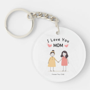 I Love You Mum T-Shirt.Cute Mother's Day Gift Key Ring