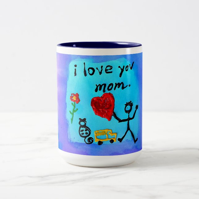 I Love You Mum Two-Tone Coffee Mug (Center)