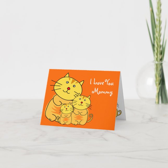 I Love You Mummy Mother's Day Cat Card (Front)